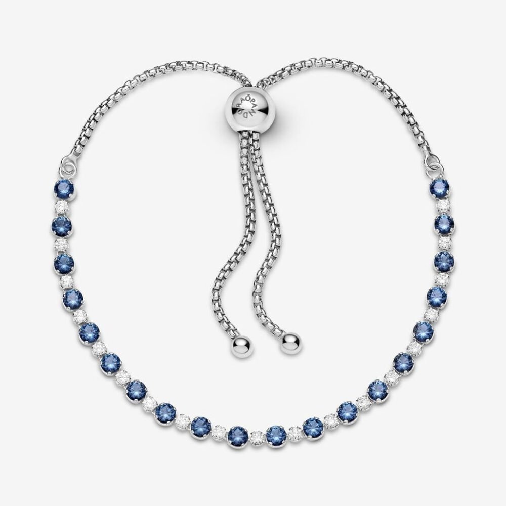 Blue and Clear Sparkle Slider Bracelet Gift